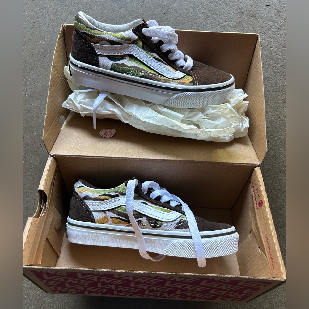 Vans Kids' Brown and White Sneakers